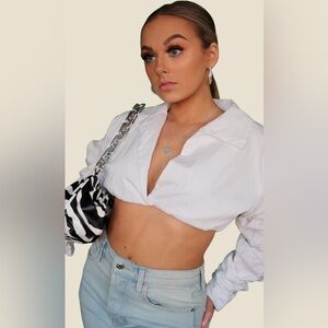 White Cropped Blouse